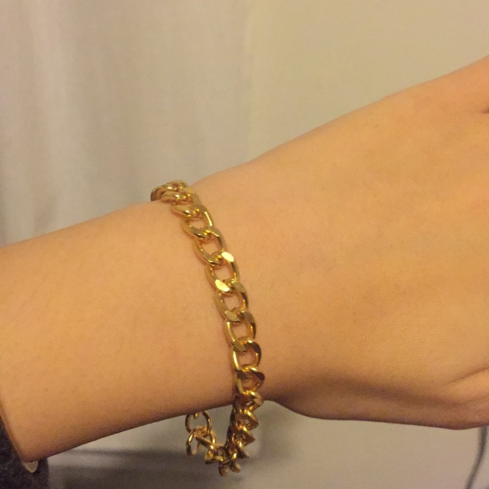 Gold plated curb chain bracelet